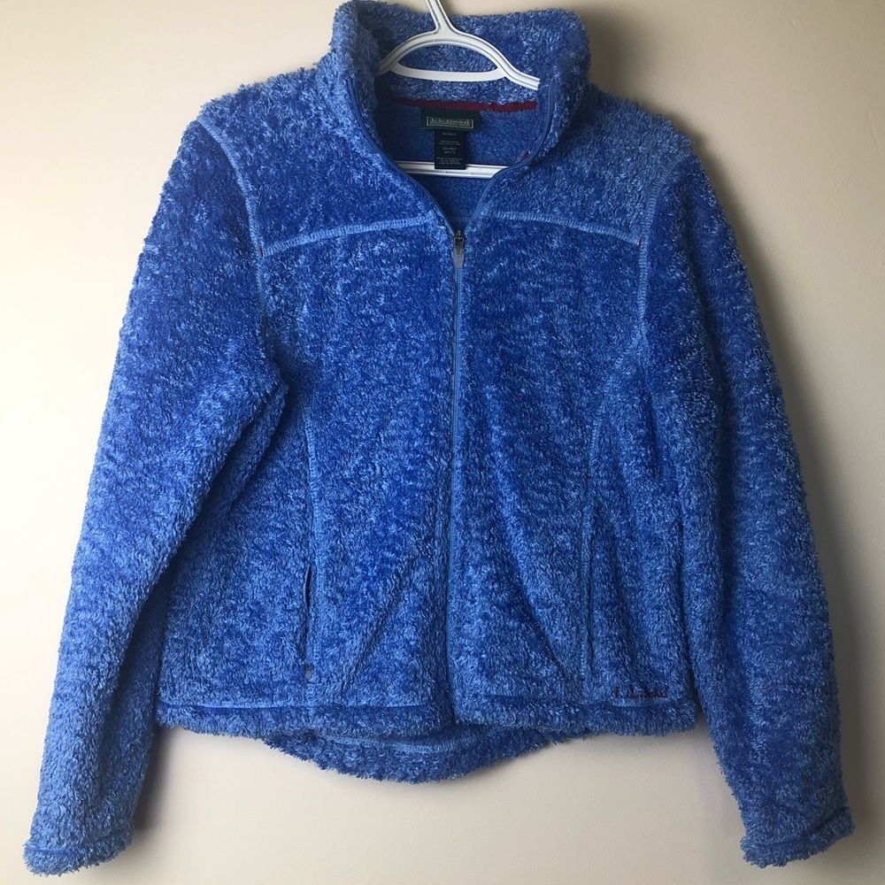 Blue L.L. Bean Fleece Jacket Misses Small